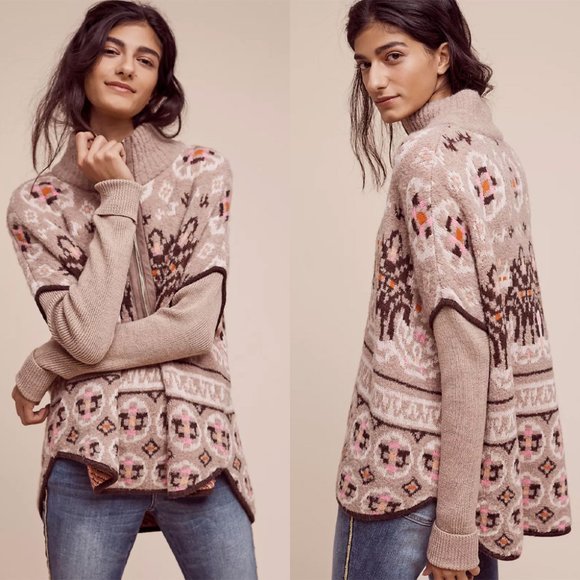 Anthropologie Sweaters - Anthropologie Sleeping on Snow Fairbanks Half Zip Sweater Tribal